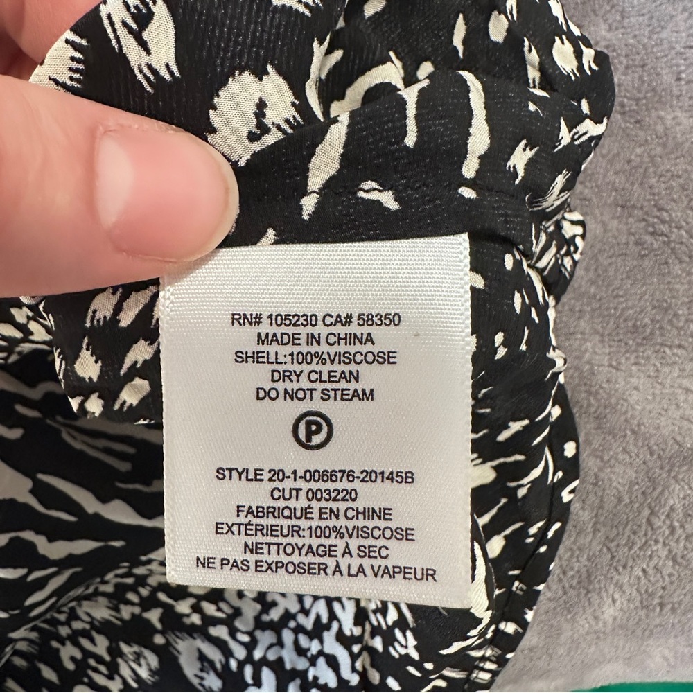 Joie Black White Patterned Sleeveless Blouse Tank Top Size XL Women’s NWT - Picture 6 of 7